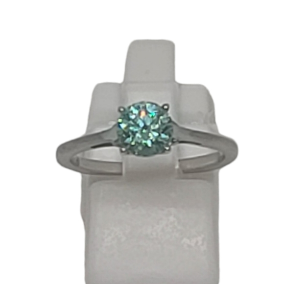 NWT Lustro Stella Swarovski's Finest Fancy Light Green Diamond Ring - Picture 5 of 15
